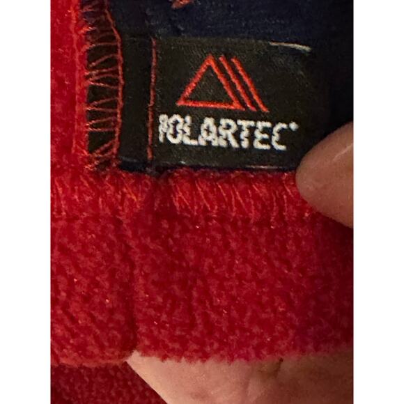 L. L. Bean  Fleece sleeveless Vest Red Men Regular Medium 90’s Vintage Full Zip - Picture 7 of 8